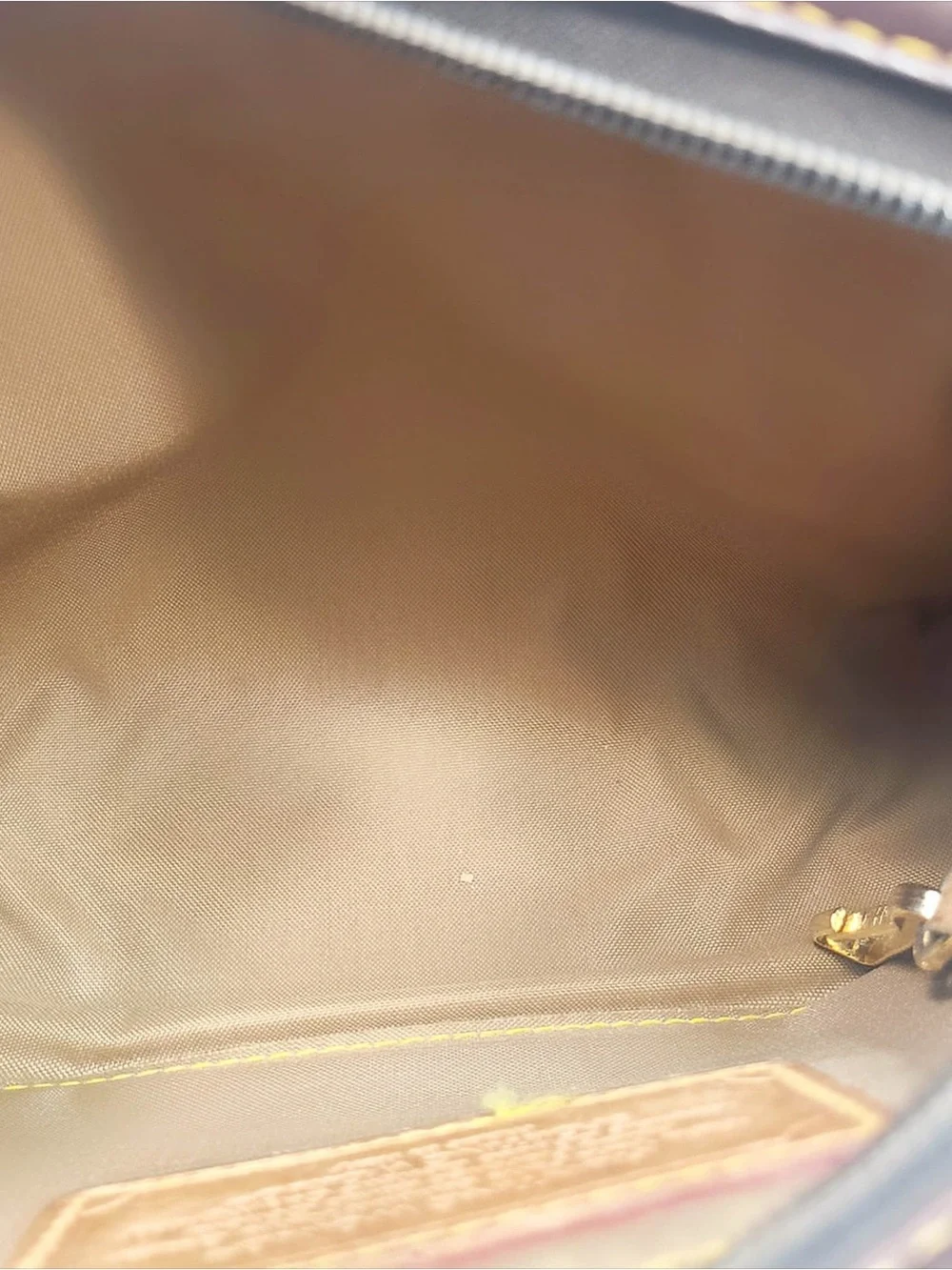 Men's Black Leather Zip Pouch with Brown Trim